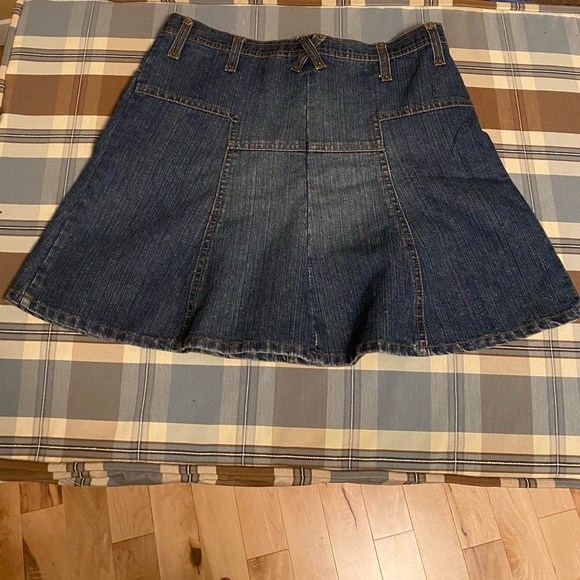 Vintage Denim Frilled Skirt w/ Beautiful Stiching Detail - Picture 2 of 8